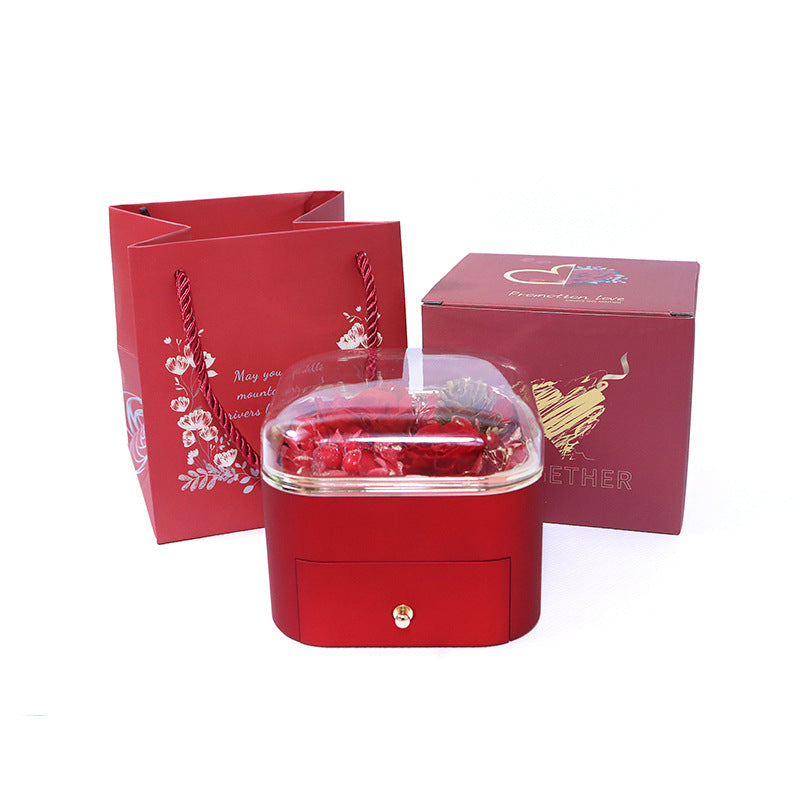 Rounded Corners Immortal Flower Jewelry Box