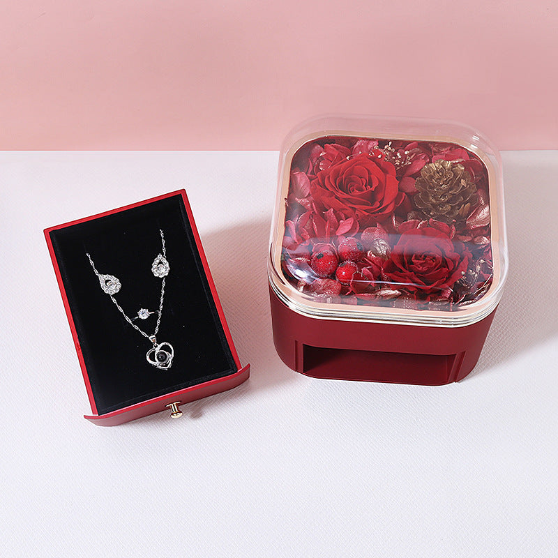 Rounded Corners Immortal Flower Jewelry Box