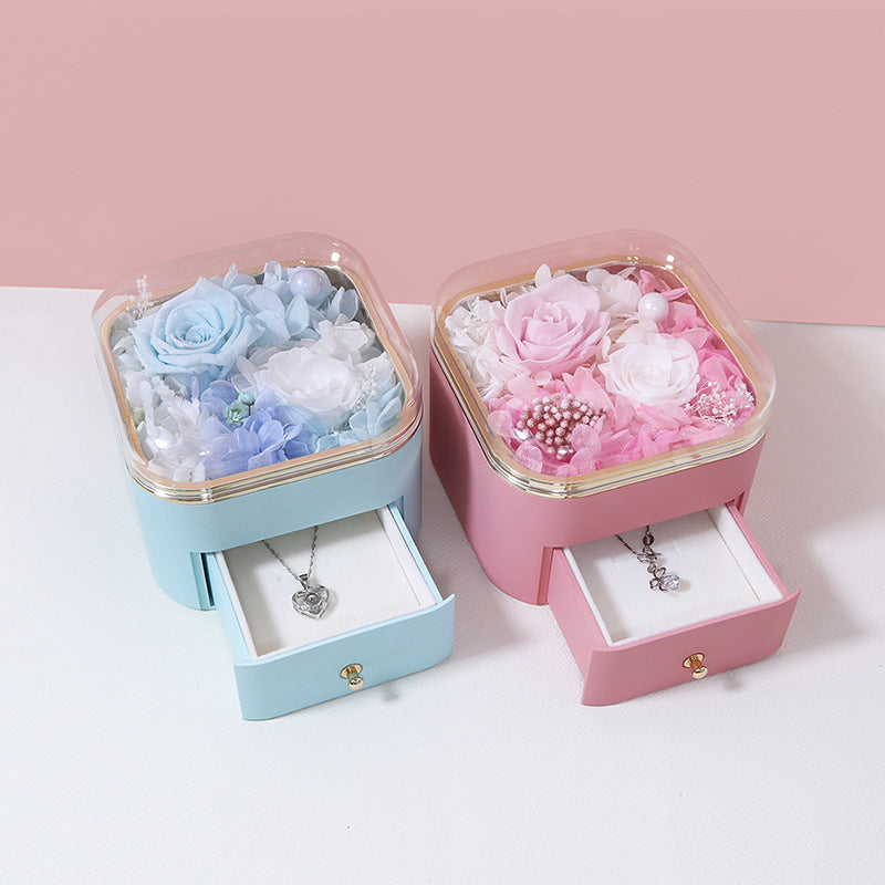 Rounded Corners Immortal Flower Jewelry Box