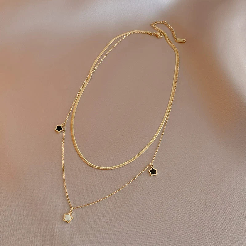 New five-pointed star shell necklace in 14k gold